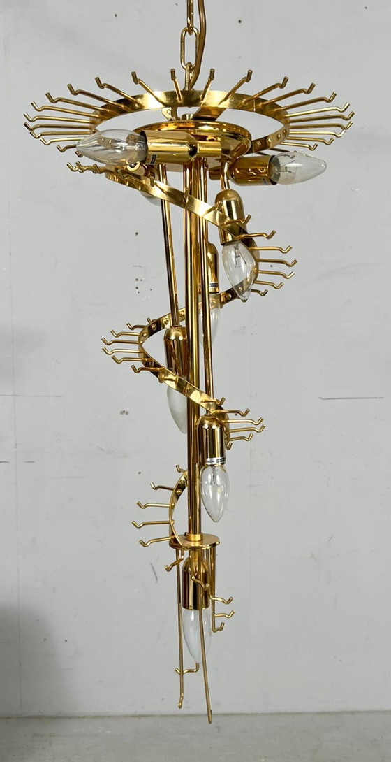 Image 1 of  Gran araña/lámpara de techo de Paolo Venini, cascada, cristal de Murano, Italia, años 70