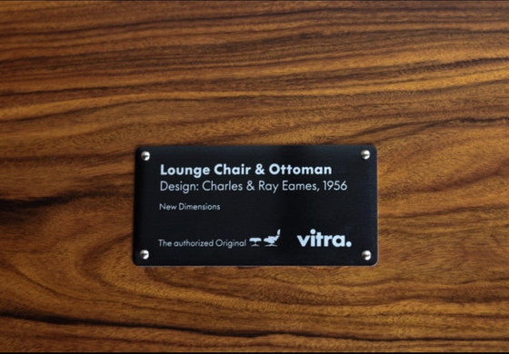 Image 1 of Eames Lounge Chair XL – Santos Palisander and chocolate-colored leather