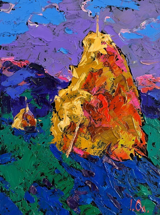 Image 1 of Original Oil Painting Summer Nature Landscape Evening shadows on the path