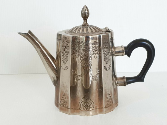 Image 1 of MAGNIFIQUE SERVICE A CAFE VINTAGE 1930 1940 EN METAL ARGENTE 30S 40S 1930 1940S 