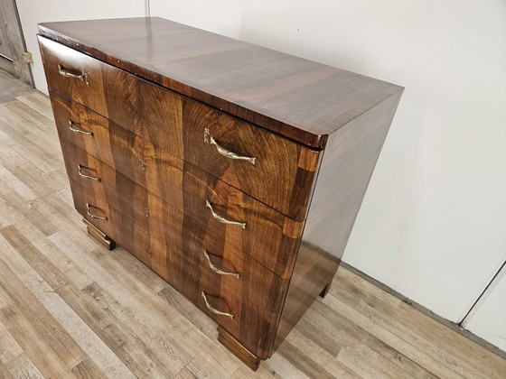 1940s Art Deco walnut chest of drawers – 5 drawers – Wood (photo 2 of 21)