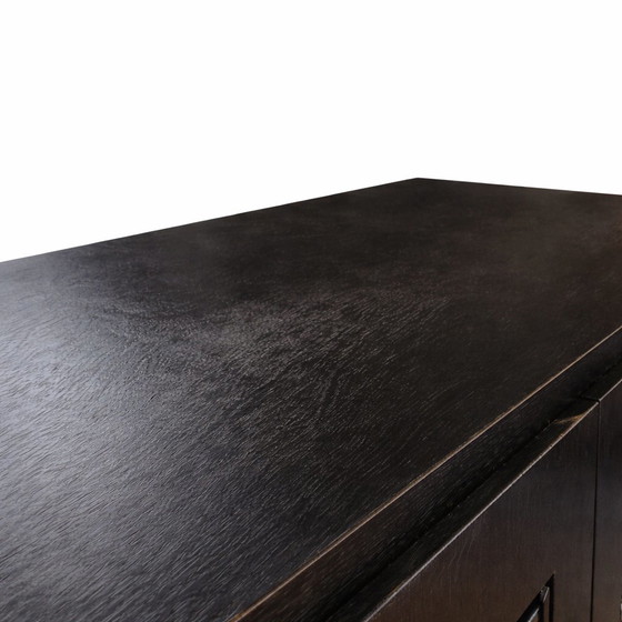 Groot vintage Brutalistisch dressoir in zwart eikenhout – Metal (photo 6 of 8)