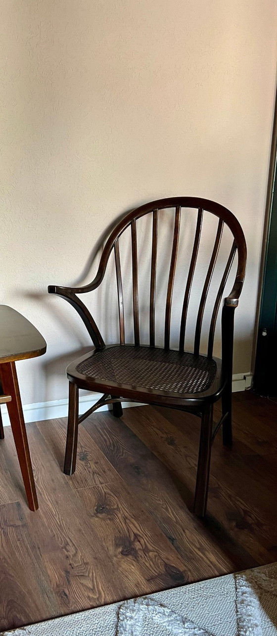 Image 1 of Une pièce unique ! Une chaise Art Déco du fabricant de meubles Kepler &amp; Bruy Zuffenhausen. Chaise en bois courbé avec cannag