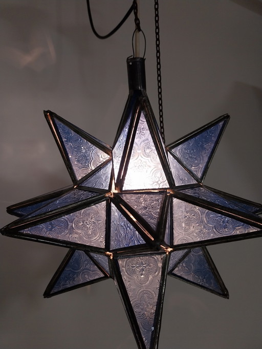 1 x Lampe étoile marocaine bleue années 1980