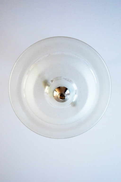 Art Deco pendant lamp glass and metal