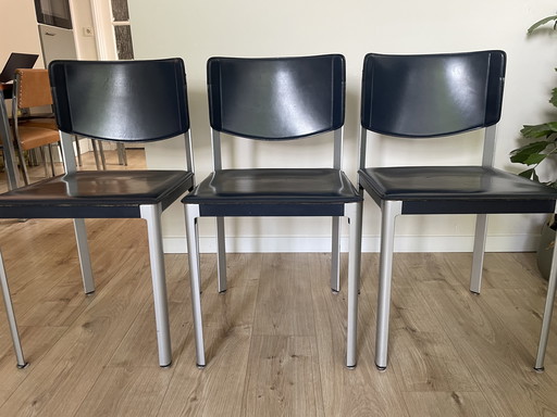 4x Chaises de salle à manger Matteo Grassi bleu foncé