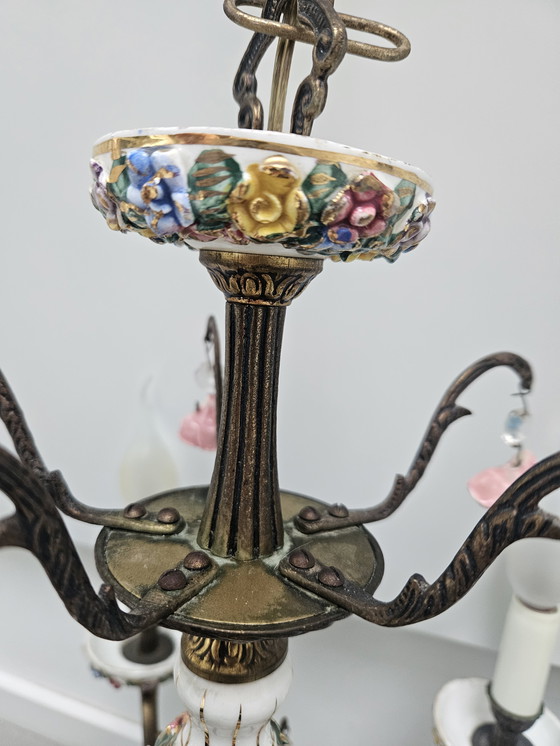 Image 1 of Lámpara de araña italiana Capodimonte