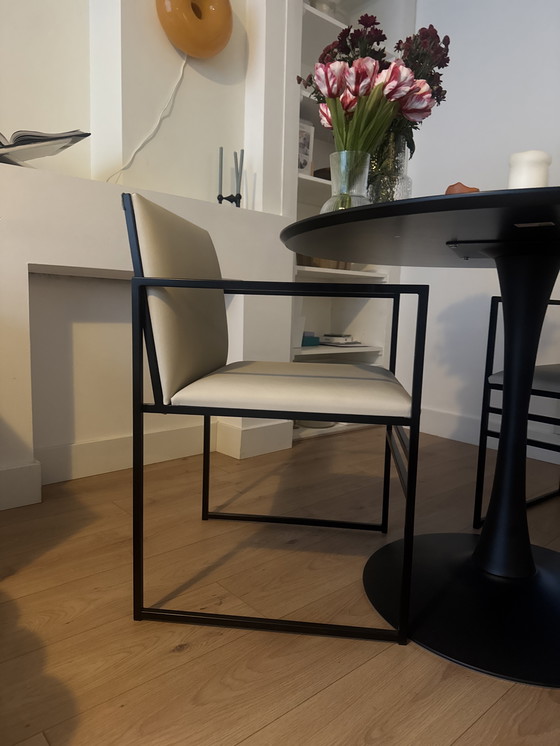 Image 1 of 4x By Crea Designer-Esszimmerstühle mit veganem Lederbezug, neuwertig