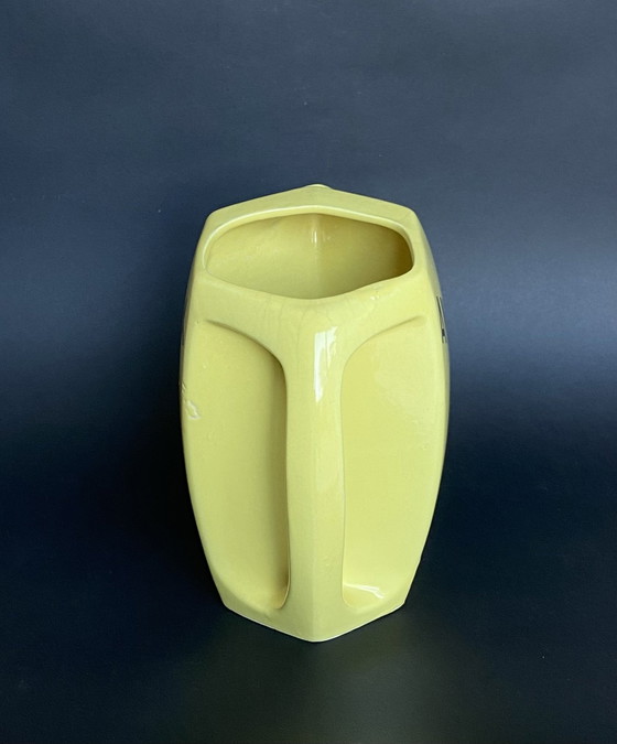 Image 1 of Brocca pubblicitaria vintage francese Anis Suix in ceramica gialla, anni '40-'50.