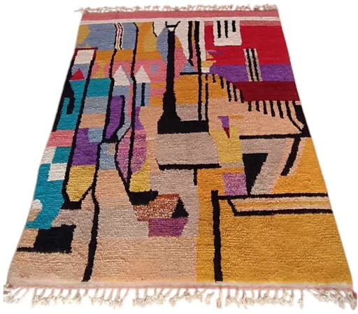 Berber carpet rug new wool moroccan Carpet - 274 x 150 cm 260 x 210 m Type B9