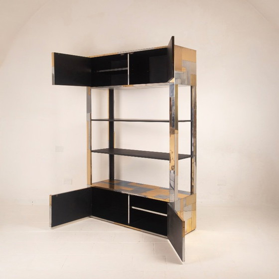 Paul Evans Cityscape Brass and Stainless Steel Bookcase, First Series, 1971 (photo 24 of 29)