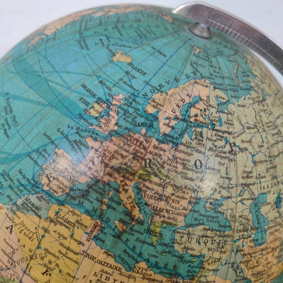 Image 1 of Mappamondo antico d'epoca su supporto in legno