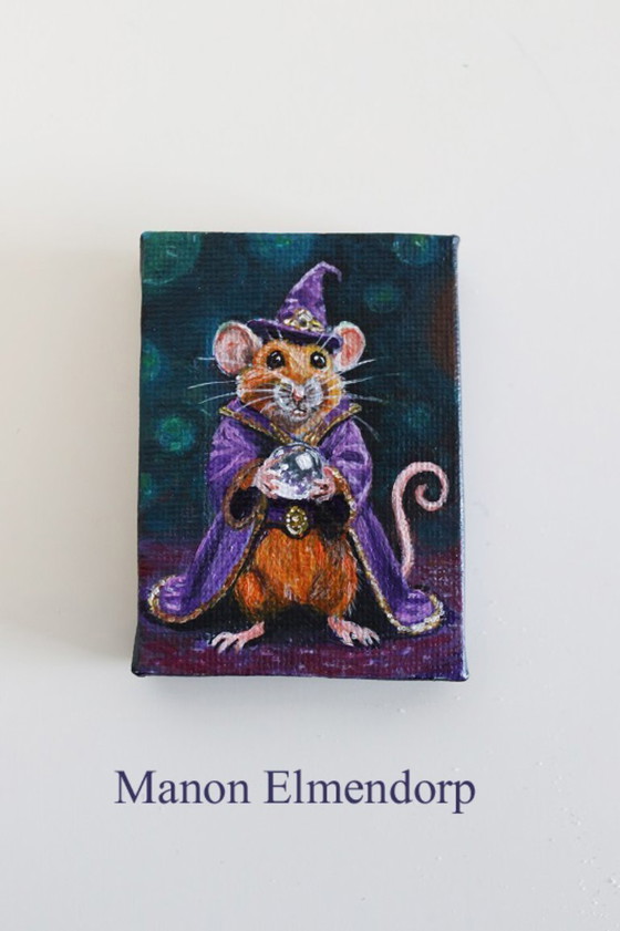 Image 1 of Handgemaltes Mausbild „Der große Magier“