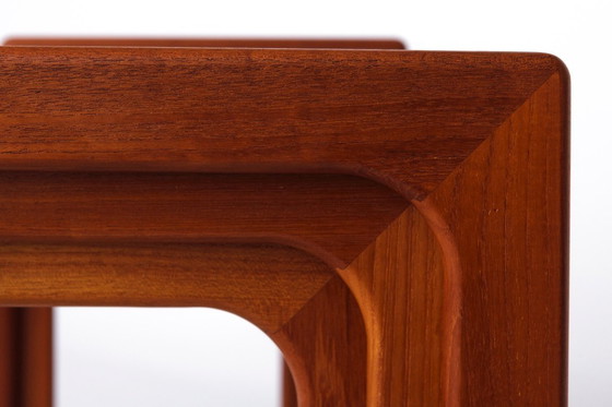 Image 1 of Set of 3 Teak Nesting Tables – 1970s Danish Mid-Century Modern Design, Vintage Side Tables, Scandinavian Teak Furniture
