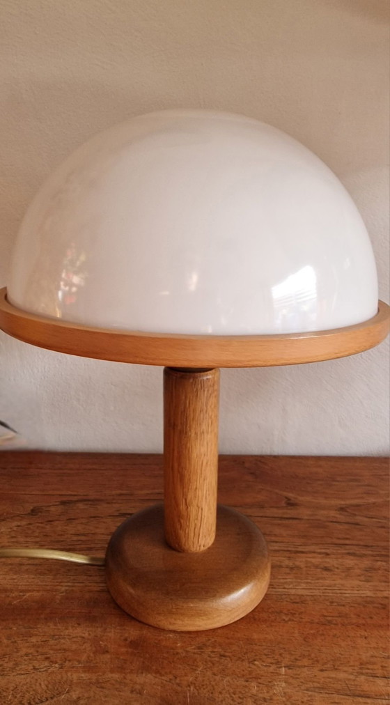 Vintage Steinhauer Mushroom Table Lamp, Metal, Plastic, Brown (photo 5 of 8)