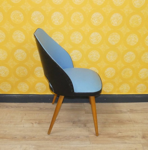 Image 1 of 50's 60's Cocktail Chair bleu clair rockabilly Classic Chair bois Cocktail Chair plastique rétro vintage