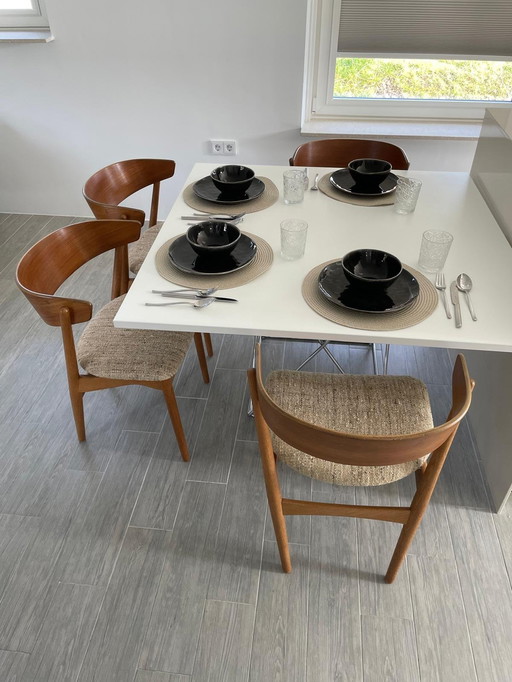 4 x Helge Sibast Eetkamerstoelen, Modelnummer 7, 1953