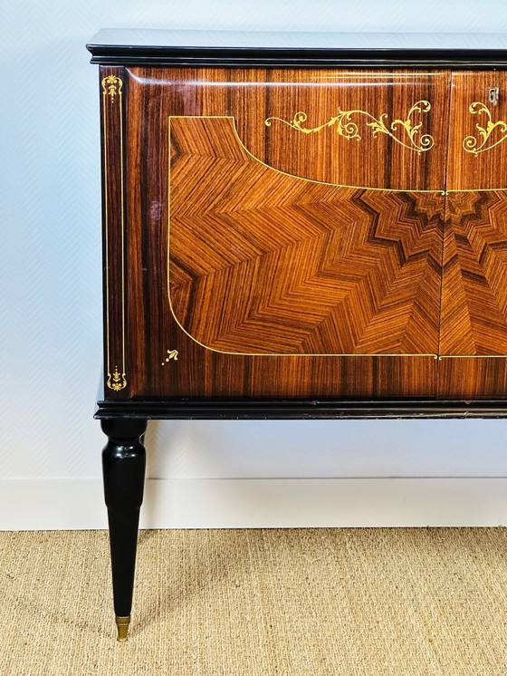 Image 1 of Aparador modernista de marquetería, Francia, años 50