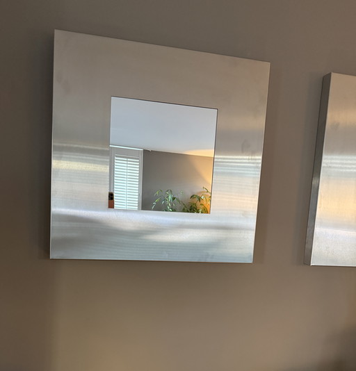 Set di 3 specchi da parete originali Blomus in acciaio inox.