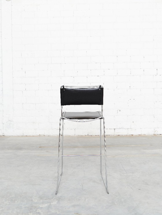 Image 1 of Leather Barstools by Giandomenico Belotti for Alias, 1980s, Set of 6