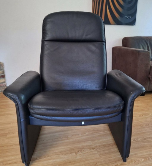 Fauteuil relax design original De Sede DS-50, Cuir noir