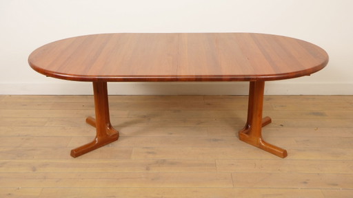 Vintage Extendable Round Dining Table | Dyrlund | Solid Teak | Danish | – eettafels, Wood (photo 2 of 11)