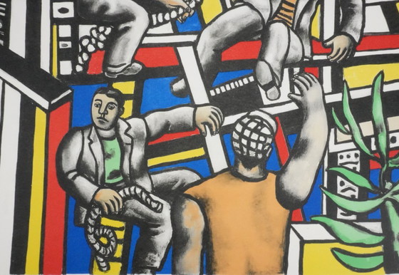 Fernand Leger : Les Constructeurs Au Palmier, Lithographie Signée – Lithographies et sérigraphies, Paper (photo 5 of 11)