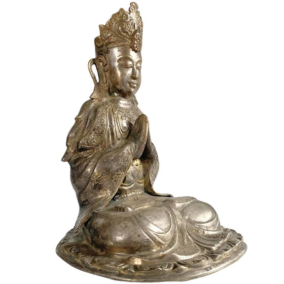 Kwan Yin Ladakh antico – Mudra Namaskara del XVIII secolo – Sculture, Bronze (photo 2 of 10)
