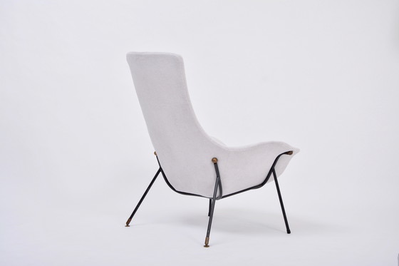 Image 1 of Chaise longue grise italienne du milieu du siècle par Augusto Bozzi pour Saporiti