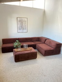 Divano modulare COR Trio in velluto color terracotta anni '70