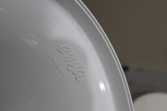 Image 1 of Sgabello bianco vintage, tavolino porta piante anni '70 - Emsa