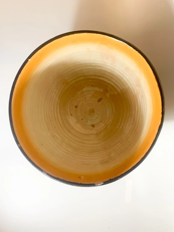 Vaso cachepot in ceramica arancione e verde di Galvani Pordenone, anni '60 – Vasi (photo 7 of 8)