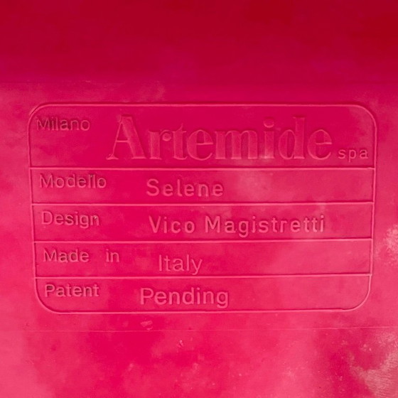 Pink Selene Chair by Vico Magistretti for Artemide, 1984 – Dining chairs, Plastic (photo 10 of 10)