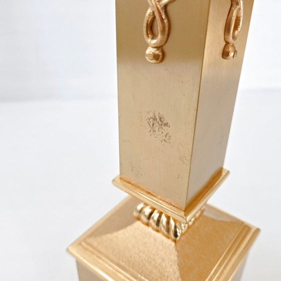 Image 1 of Vintage 1970s table lamp signed Sciolari, bronze and gilt brass, 70s