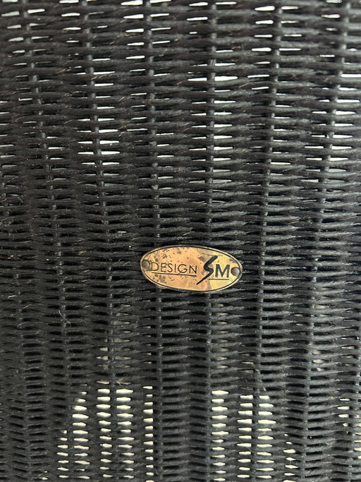 6 chaises Lloyd Loom noires – eetkamerstoelen, Wicker (photo 2 of 6)