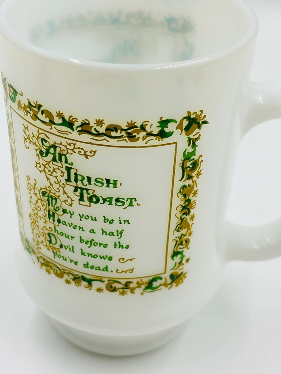 Set of 4 Opaline "An Irish Toast" Vintage Cups – Glass & Decanter, Glass (photo 4 of 8)