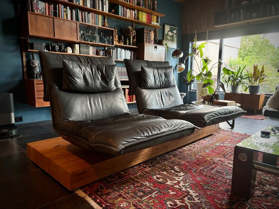 Sofá reclinable de piel Koinor EDIT 2 con movimiento libre. – Leather, Wood (photo 6 of 11)