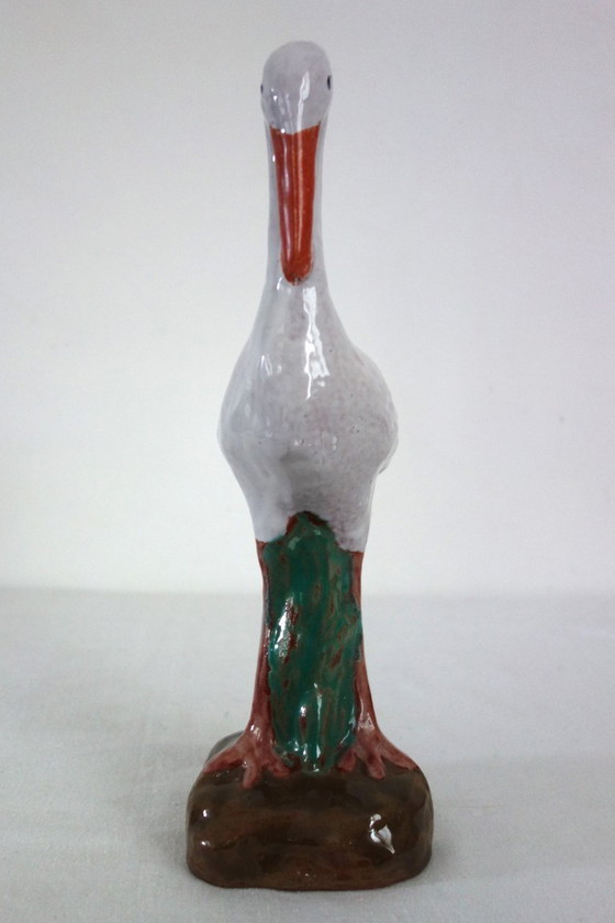 Image 1 of Vintage ceramic stork from the 1950s/60s
