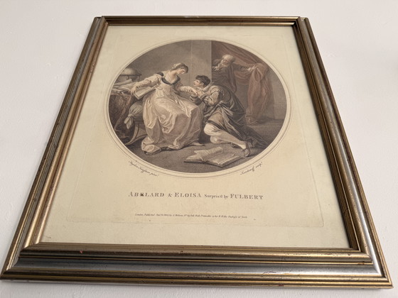 Image 1 of Antieke stippelgravure uit 1805 van Angelica Kauffman - Abelard & Eloisa