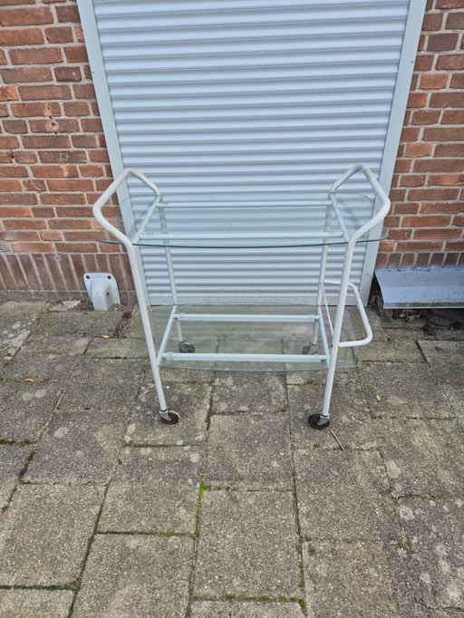 Vintage industrial serving trolley