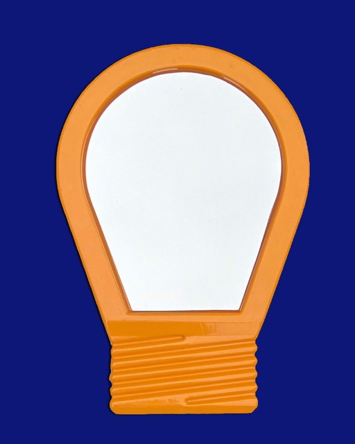 Pop Art mirror in the shape of a light bulb, 1980s