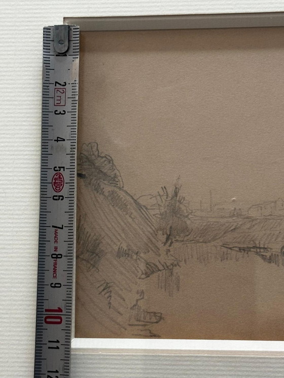 Stanislas Lépine (1835–1892) – Original pencil drawing on paper, landscape – Paintings & Drawings (photo 7 of 12)