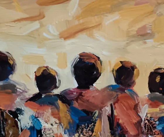 Edison Mugalu "Walking Towards Work" oil painting on canvas – Paintings & Drawings (photo 6 of 6)