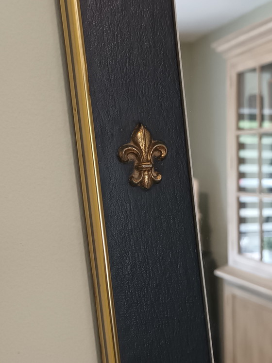 Image 1 of Specchio vintage asimmetrico nero e oro