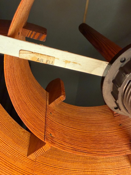 Designer pendant lamp by Hans-Agne Jakobsson for AB Ellysett Markaryd - 1960s. – AB Ellyset Markaryd., Wood (photo 10 of 19)