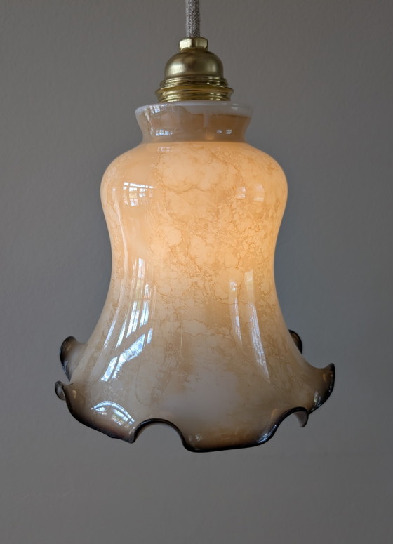 Image 1 of Wunderschöne, einzigartige Pendelleuchte aus Marmorglas