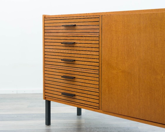 Image 1 of Teak sideboard from the 60s with grooved drawers.