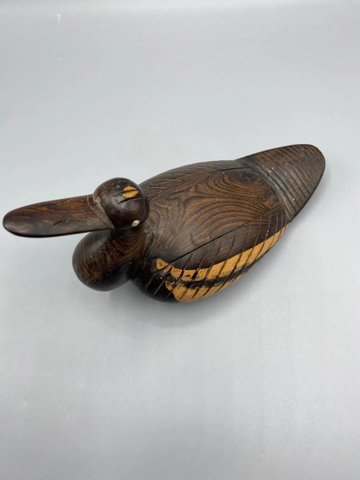Sculpture d'oiseau aquatique en bois sculpté, art populaire – beeldhouwkunst, Wood, Rustic (photo 2 of 6)