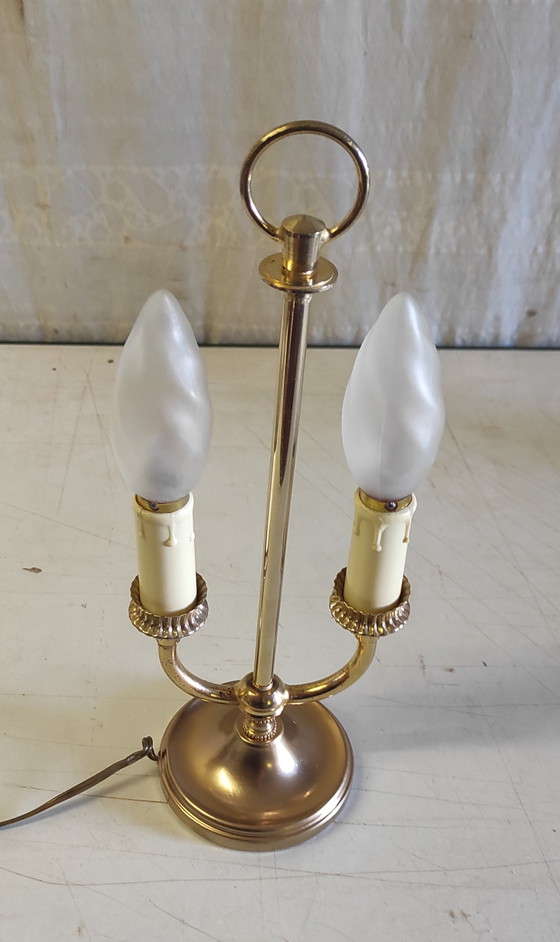 Image 1 of Two-light bouillotte lamp in brass and gilt metal - mid-20th century