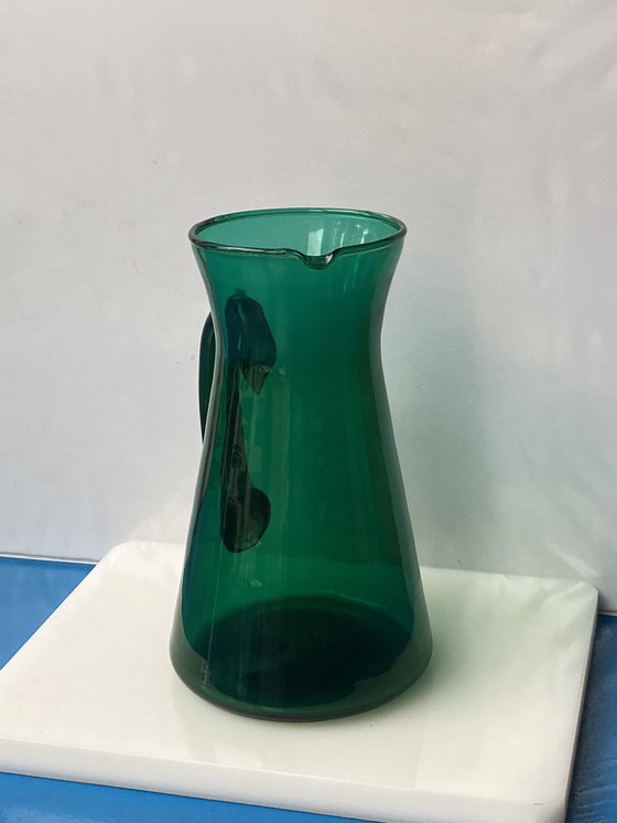 Image 1 of Italian Design - Mid-Century Karaf Groen Glas